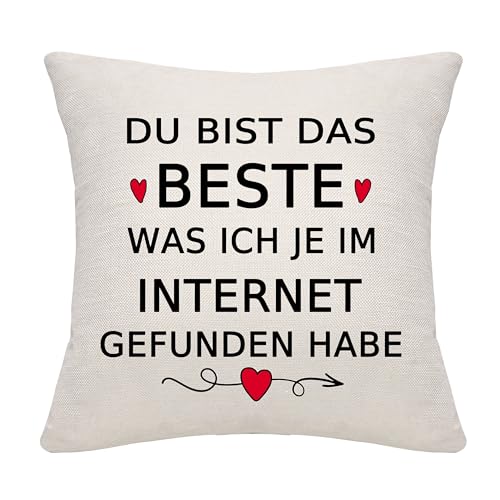 Bommex Romantische Kissenbezug für Freund Freund Frau Ehemann Geschenk für Sie Ihn Geburtstag Geschenk Weihnachten Geschenk(Stil-1) von Bommex