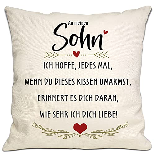 Bommex Sohn Geschenk von Mama Papa ich hoffe, jedes Mal, wenn Sie umarmen Dieses Kissen es erinnert Sie daran, wie viel ich Liebe Dich Kissenbezug für Sohn Graduierung Geburtstag (Sohn) von Bommex