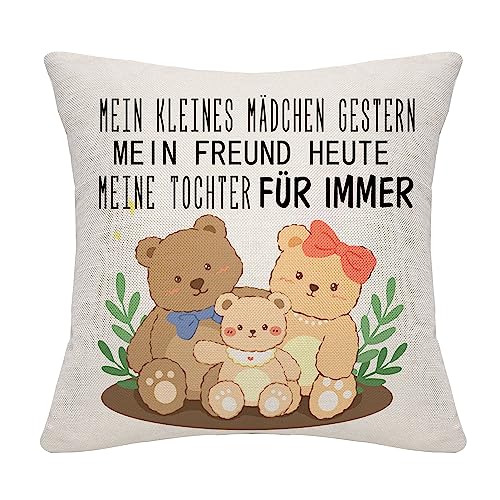 Bommex Tochter Geschenk von Mama Papa Kissenbezug für Tochter Geburtstag Graduierung (Tochter) von Bommex