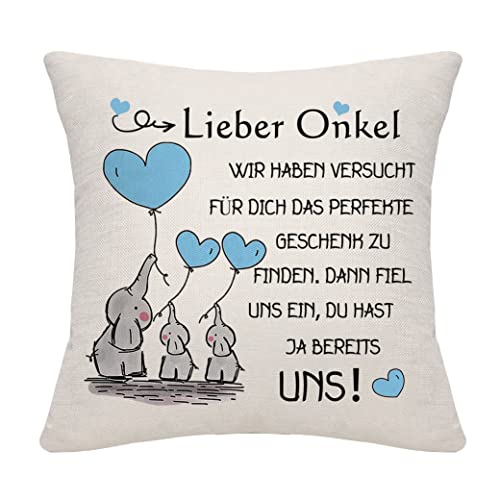 Bommex Unser Onkel Kissenbezug - Geschenk für Onkel, Geburtstag oder Vatertag von Bommex