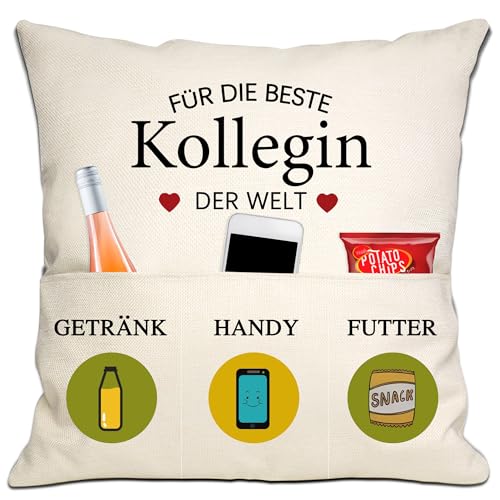 Bommex Kollegin Geschenk von Frauen Dankeschön Geschenk Verlassen Anerkennung Geschenk Abschied Geschenk Beste weibliche Kollegin in der Welt Kissenbezüge mit Taschen Geburtstag (Kollegin) von Bommex