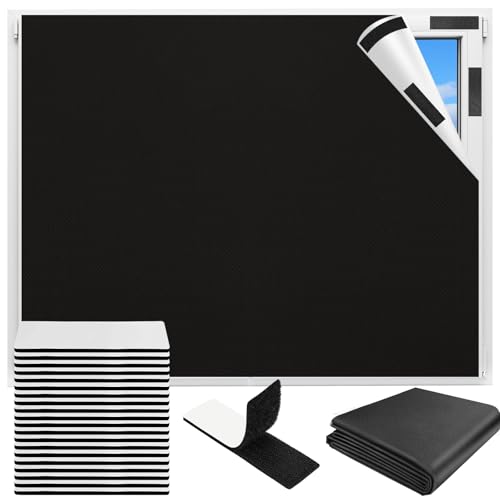 Bomtop Fenster Verdunkelung 2m x 1.45m verdunklungsrollo ohne Bohren, verdunkelung Fenster Sonnenschutz, dachfenster verdunkelung und 20 Pcs Klettband selbstklebend Bomtop Fenster Verdunkelung 2m x 1.45m verdunklungsrollo ohne Bohren, verdunkelung Fenster Sonnenschutz, dachfenster verdunkelung und 20 Pcs Klettband selbstklebend von Bomtop