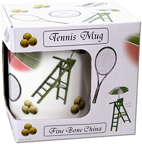 Bon China Becher Tasse Tennis im Geschenkkarton 300 ml Fine Porzellan Happy Mug Sport von Bon China