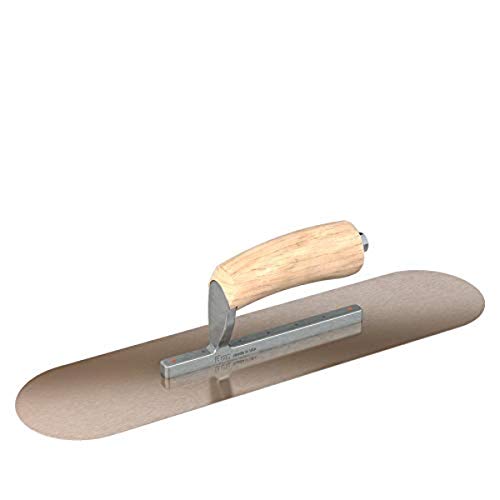 Bon 66-103 10-in x 3-in Golden Stainless Steel Round End Pool Trowel with Wood Handle - Short Shank von Bon