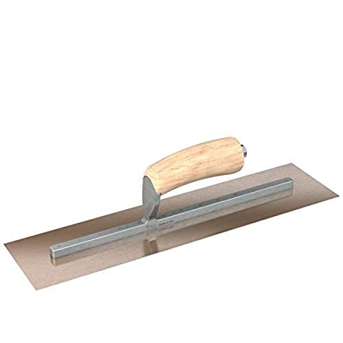 Bon 66-131 18-in x 5-in Golden Stainless Steel Square End Finish Trowel with Wood Handle - Long Shank von Bon