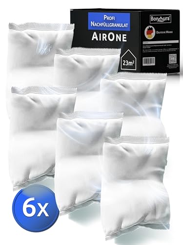 BonAura® Luftentfeuchter Nachfüllpack I 6er Set 680g Luftentfeuchter Granulat I Entfeuchter Nachfüllpack für Wohnräume I Schutz gegen Schimmel & Gerüche von BonAura