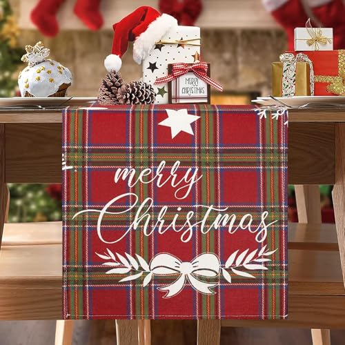 BonBotimen Tischläufer Weihnachten Modern 33 x 183 Rot Tischläufer Winter Polyester Rotkarierter Läufer Tisch Landhausstil Table Runner Schneeflocke Weihnachtstischläufer für Tischdeko Weihnachten BonBotimen Tischläufer Weihnachten Modern 33 x 183 Rot Tischläufer Winter Polyester Rotkarierter Läufer Tisch Landhausstil Table Runner Schneeflocke Weihnachtstischläufer für Tischdeko Weihnachten von BonBotimen