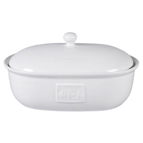 Brottopf in weiss - Brotkasten - oval - Steingut mit Belüftung von BonBox