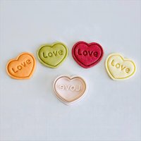 Liebe Cookie Cutter | Valentinstag Herz-Ausstechform Stempel-Set Herz Text Fondant Formen 3D Gedruckt von BonBunnyBake