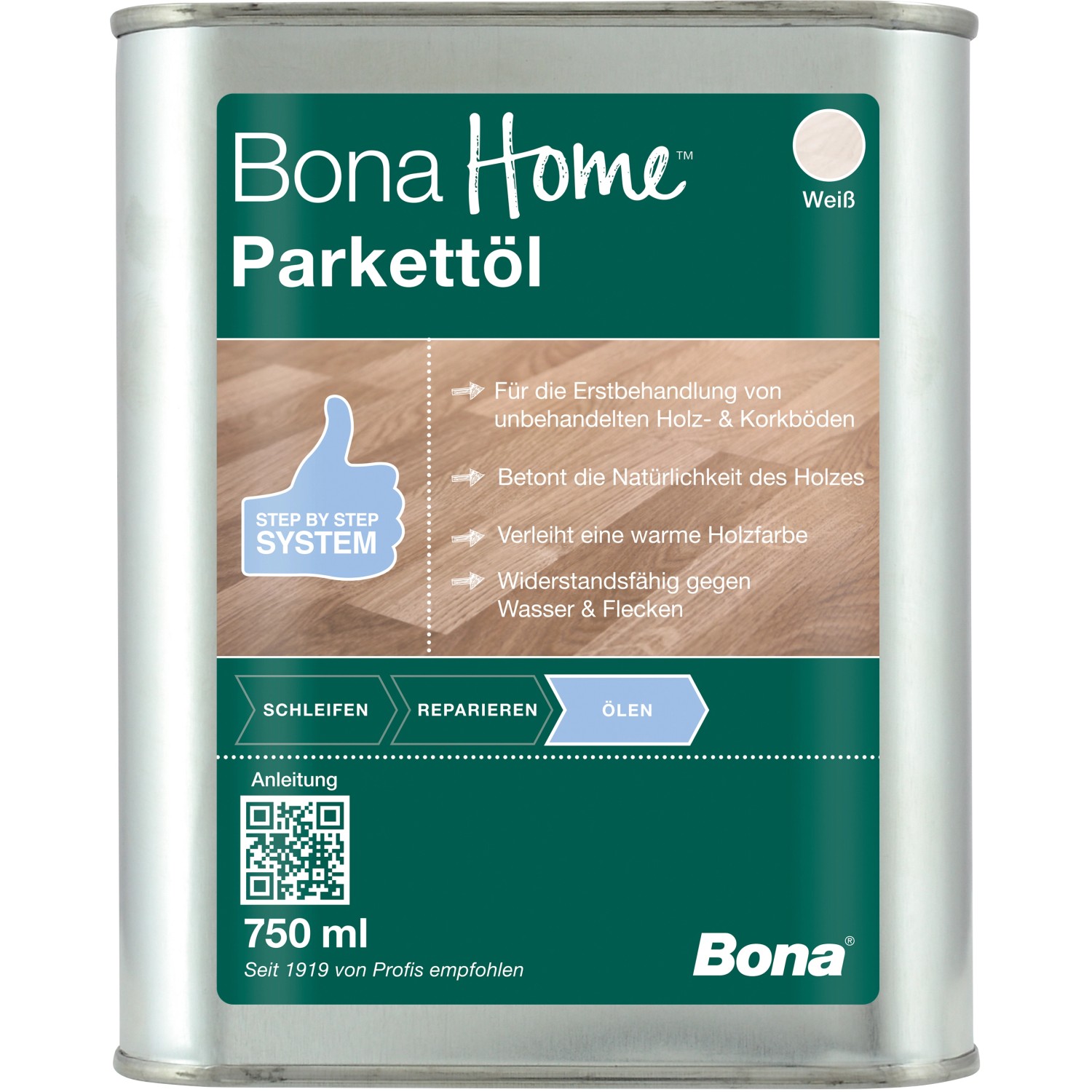 Bona Home Parkett-Öl Weiß 750 ml von Bona