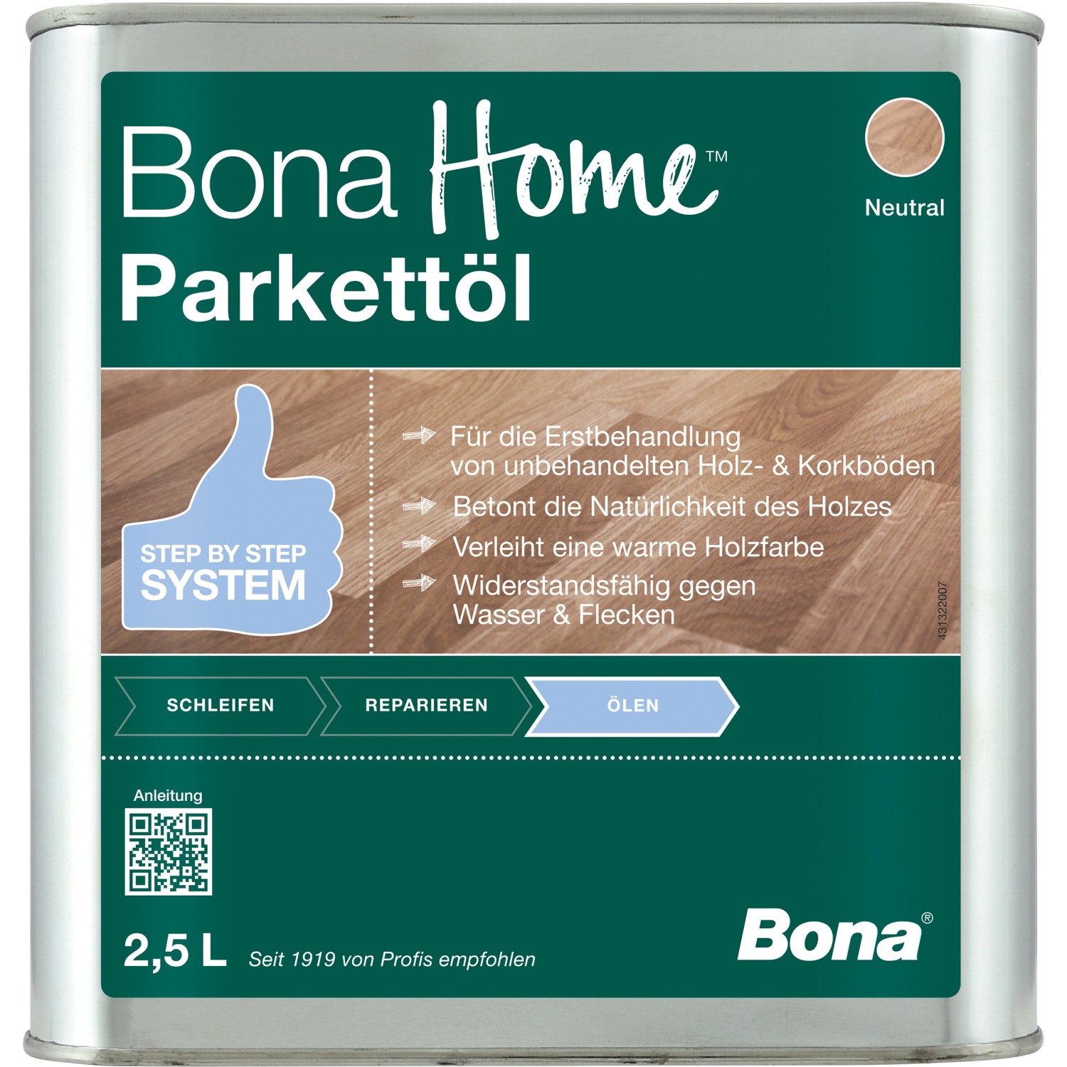 Bona Home Parkett-Öl Neutral 2,5 l von Bona