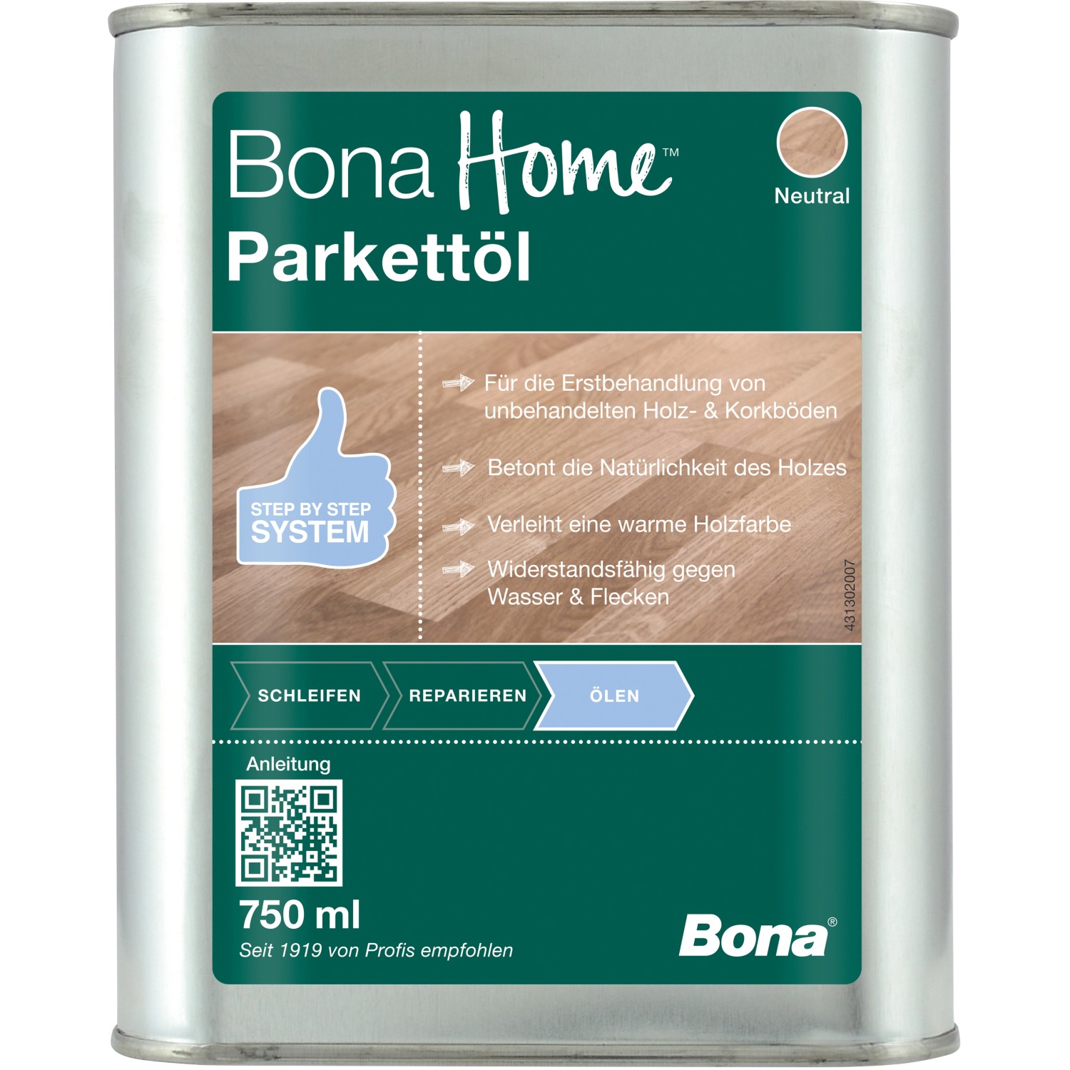 Bona Home Parkett-Öl Neutral 750 ml von Bona