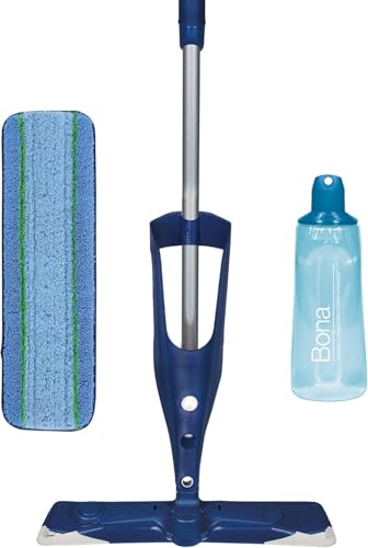 Bona PowerPlus Premium Motion Spray Mop für Hartholzböden – inklusive PowerPlus Hartholzbodenreinigungslösung und PowerPlus Mikrofaser-Reinigungspad – Vibrierender Sprühwischer für Holzböden von Bona