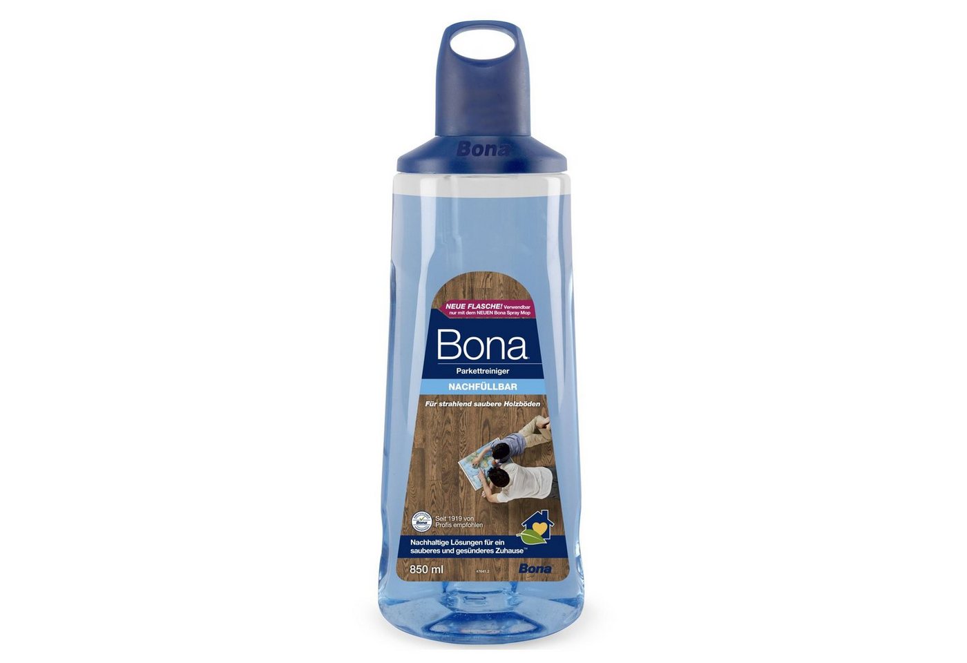 Bona Premium Spray Mop Nachfüllkartusche 850 ml Parkettreiniger Fussbodenreiniger (Durchsichtig - damit man sofort weiß, wann nachgefüllt werden muss) von Bona