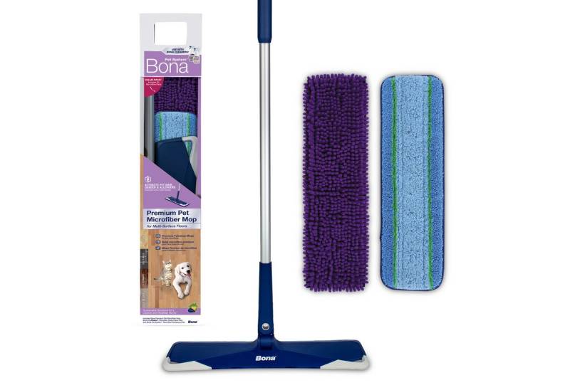 Bona Reinigungs-Set Pet System Premium Teleskop-Mopp Set, Inkl. OxyPower Mikrofaser Deep Clean Pad & Pet System Sweeping Pad von Bona