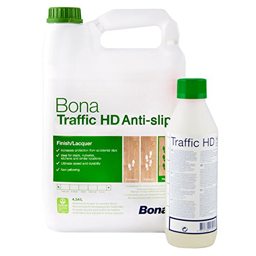 Bona TRAFFIC HD Antislip 2K, 4,5 Liter + 0,45 Härter rutschhemmend für Parkettböden und Holzböden in öffentlichen Bereichen von Bona