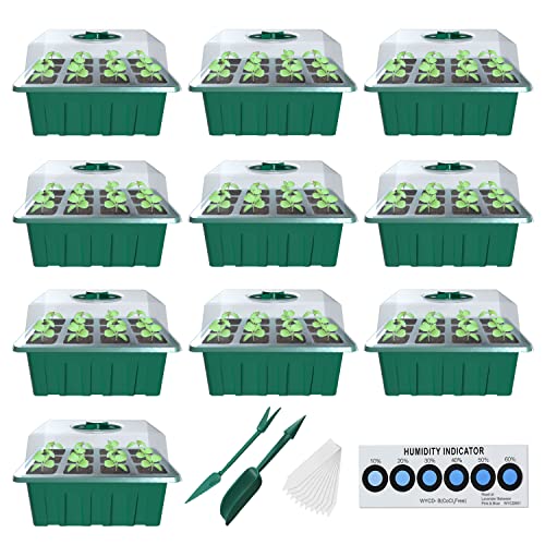 Bonadecor Seed Starter Tray Seed Starter Kit with Humidity Dome (12 Cells each Tray) Seed Starting Trays Plant Starter Kit and Base Mini Gewächshaus Keimset for Seeds Growing Starting von Bonadecor