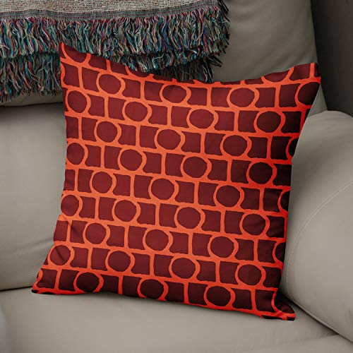 Le Jardin du Lin Kissen Zierkissenbezug Kissenbezug, Orange & Bordeaux Dekoration, Für Zuhause Autos Büro Sofa Wohnzimmer Couch Schlafzimmer Dekor, 50x50 Cm - Entworfen und hergestellt in der Türkei von Bonamaison