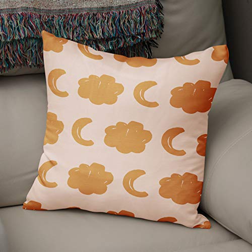 Le Jardin du Lin Kissen Zierkissenbezug Kissenbezug, Orange & Off White Dekoration, Für Zuhause Autos Büro Sofa Wohnzimmer Couch Schlafzimmer Dekor, 50x50 Cm - Entworfen und hergestellt in der Türkei von Bonamaison