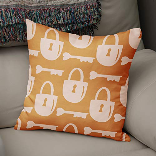 Le Jardin du Lin Kissen Zierkissenbezug Kissenbezug, Orange & Off White Dekoration, Für Zuhause Autos Büro Sofa Wohnzimmer Couch Schlafzimmer Dekor, 50x50 Cm - Entworfen und hergestellt in der Türkei von Bonamaison