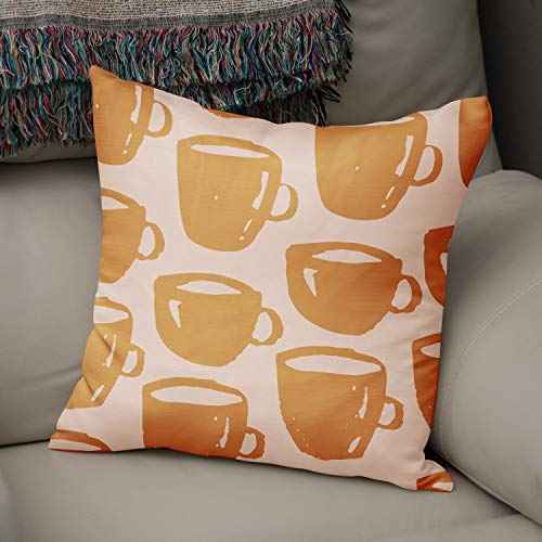 Le Jardin du Lin Kissen Zierkissenbezug Kissenbezug, Orange & Off White Dekoration, Für Zuhause Autos Büro Sofa Wohnzimmer Couch Schlafzimmer Dekor, 50x50 Cm - Entworfen und hergestellt in der Türkei von Bonamaison