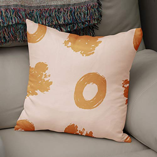 Le Jardin du Lin Kissen Zierkissenbezug Kissenbezug, Orange & Off White Dekoration, Für Zuhause Autos Büro Sofa Wohnzimmer Couch Schlafzimmer Dekor, 50x50 Cm - Entworfen und hergestellt in der Türkei von Le Jardin du Lin