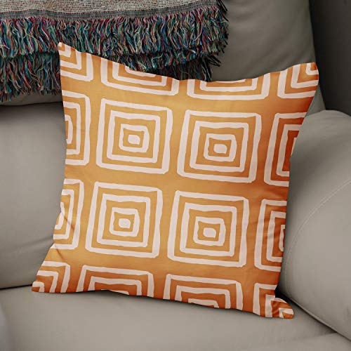 Le Jardin du Lin Kissen Zierkissenbezug Kissenbezug, Orange & Off White Dekoration, Für Zuhause Autos Büro Sofa Wohnzimmer Couch Schlafzimmer Dekor, 50x50 Cm - Entworfen und hergestellt in der Türkei von Bonamaison