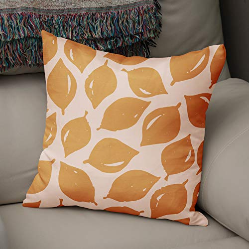 Le Jardin du Lin Kissen Zierkissenbezug Kissenbezug, Orange & Off White Dekoration, Für Zuhause Autos Büro Sofa Wohnzimmer Couch Schlafzimmer Dekor, 50x50 Cm - Entworfen und hergestellt in der Türkei von Bonamaison