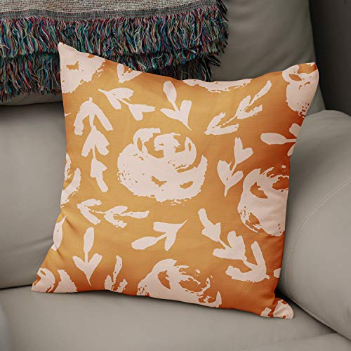 Le Jardin du Lin Kissen Zierkissenbezug Kissenbezug, Orange & Off White Dekoration, Weich Bequem, Für Zuhause Autos Büro Sofa Wohnzimmer Couch Schlafzimmer Dekor, 43x43 Cm - Hergestellt in der Türkei von Bonamaison