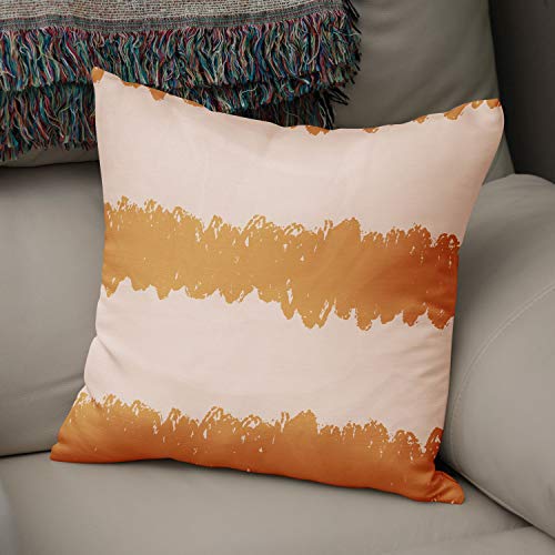 Le Jardin du Lin Kissen Zierkissenbezug Kissenbezug, Orange & Off White Dekoration, Weich Bequem, Für Zuhause Autos Büro Sofa Wohnzimmer Couch Schlafzimmer Dekor, 43x43 Cm - Hergestellt in der Türkei von Bonamaison