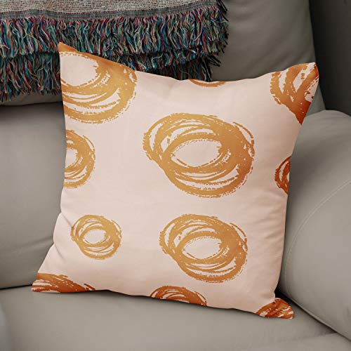 Le Jardin du Lin Kissen Zierkissenbezug Kissenbezug, Orange & Off White Dekoration, Weich Bequem, Für Zuhause Autos Büro Sofa Wohnzimmer Couch Schlafzimmer Dekor, 43x43 Cm - Hergestellt in der Türkei von Bonamaison