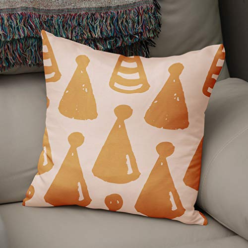 Le Jardin du Lin Kissen Zierkissenbezug Kissenbezug, Orange & Off White Dekoration, Weich Bequem, Für Zuhause Autos Büro Sofa Wohnzimmer Couch Schlafzimmer Dekor, 43x43 Cm - Hergestellt in der Türkei von Bonamaison