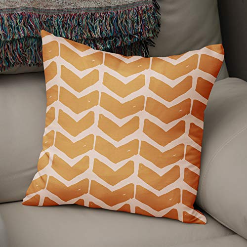 Le Jardin du Lin Kissen Zierkissenbezug Kissenbezug, Orange & Off White Dekoration, Weich Bequem, Für Zuhause Autos Büro Sofa Wohnzimmer Couch Schlafzimmer Dekor, 43x43 Cm - Hergestellt in der Türkei von Bonamaison