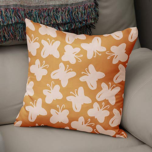 Le Jardin du Lin Kissen Zierkissenbezug Kissenbezug, Orange & Off White Dekoration, Weich Bequem, Für Zuhause Autos Büro Sofa Wohnzimmer Couch Schlafzimmer Dekor, 43x43 Cm - Hergestellt in der Türkei von Le Jardin du Lin