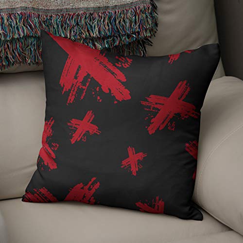 BonaMaison Kissen Zierkissenbezug Kissenbezug, Rot schwarz Dekoration, Für Zuhause Autos Büro Sofa Wohnzimmer Couch Schlafzimmer Dekor, 50x50 cm - Entworfen und hergestellt in der Türkei von Bonamaison