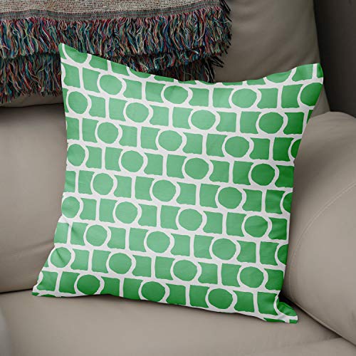Le Jardin du Lin Kissen Zierkissenbezug Kissenbezug, Benzin Grün & Weiß Dekoration, Weich Bequem, Für Zuhause Autos Büro Sofa Wohnzimmer Couch Schlafzimmer Dekor, 43x43 Cm - Hergestellt in der Türkei von Bonamaison