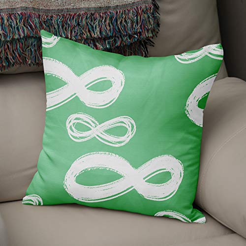 Le Jardin du Lin Kissen Zierkissenbezug Kissenbezug, Benzin Grün & Weiß Dekoration, Weich Bequem, Für Zuhause Autos Büro Sofa Wohnzimmer Couch Schlafzimmer Dekor, 43x43 Cm - Hergestellt in der Türkei von Bonamaison