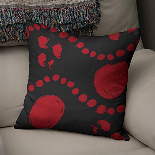 Le Jardin du Lin Kissen Zierkissenbezug Kissenbezug, Rot schwarz Dekoration, Weich Bequem, Für Zuhause Autos Büro Sofa Wohnzimmer Couch Schlafzimmer Dekor, 43x43 Cm - Hergestellt in der Türkei von Le Jardin du Lin