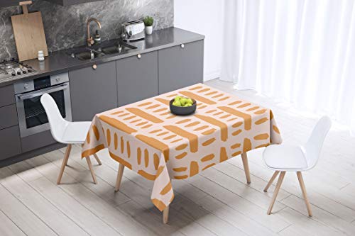 Le Jardin du Lin Küchendekoration, Tischdecke, Orange, nicht-gerade weiss, 140 x 140 Cm - Entworfen und hergestellt in der Türkei von Le Jardin du Lin