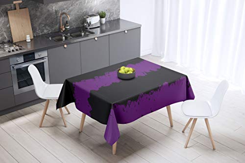 Le Jardin du Lin Küchendekoration, Tischdecke, Lila, Schwarz, 140 x 140 Cm - Entworfen und hergestellt in der Türkei von Bonamaison