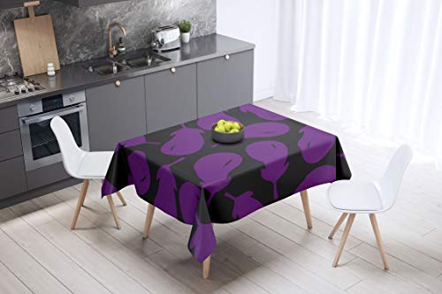 Le Jardin du Lin Küchendekoration, Tischdecke, Lila, Schwarz, 140 x 140 Cm - Entworfen und hergestellt in der Türkei Le Jardin du Lin Küchendekoration, Tischdecke, Lila, Schwarz, 140 x 140 Cm - Entworfen und hergestellt in der Türkei von Bonamaison