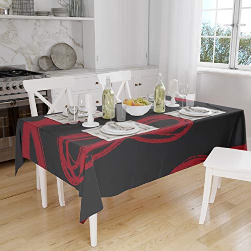 Le Jardin du Lin Küchendekoration, Tischdecke, rot schwarz, 140 x 160 Cm - Entworfen und hergestellt in der Türkei von Le Jardin du Lin