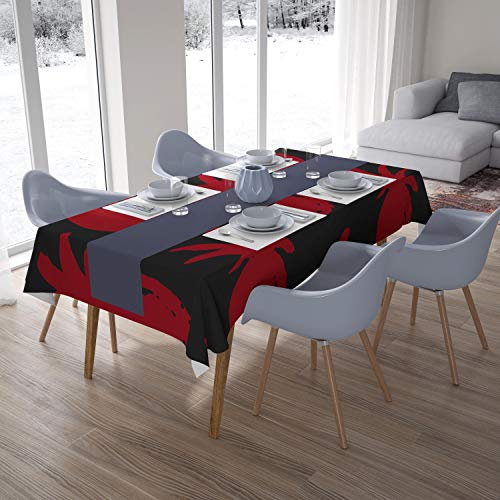 Le Jardin du Lin Küchendekoration, Tischdecke, rot schwarz, 140 x 200 Cm - Entworfen und hergestellt in der Türkei von Le Jardin du Lin