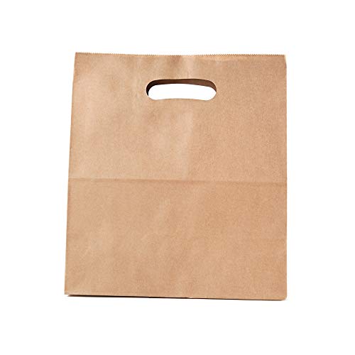 Kraft Papier Tragetaschen mit Henkel, Braun, Umweltfreundliches Papier, 22 x 11 x 28 cm, 90 gr, 200 Stück von Le Jardin du Lin