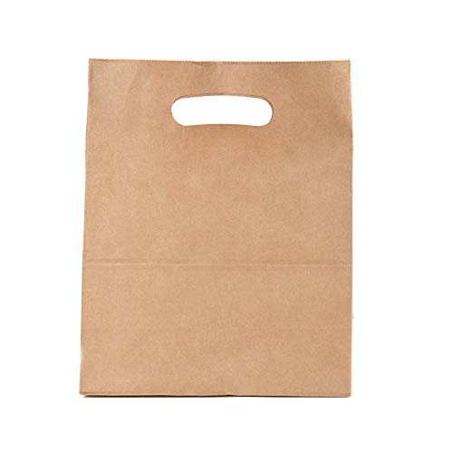 Kraft Papier Tragetaschen mit Henkel, Braun, Umweltfreundliches Papier, 28 x 15 x 28 cm, 70 gr, 250 Stück von Le Jardin du Lin