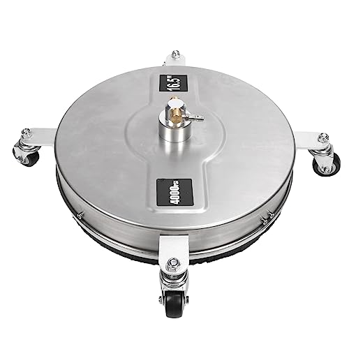 Bonbela 16,5 -Zoll -Druckunterbrecher Oberflächenreiniger 4000psi Edelstahl Stahl Stromflächen Waschmaschine mit 4 Rädern und Verlängerungsstange für die Auffahrt Sidewalk Terrasse von Bonbela