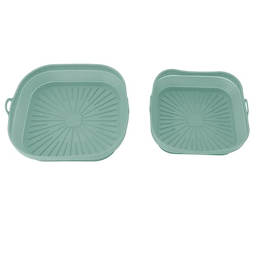 Bonbela 2 Wiederverwendetes Silikon Fritous Line, Faltbares Quadratisches Silikon Fritous Puel, Kuchen, Brot, Fleisch Zum Kochen (Grün) von Bonbela