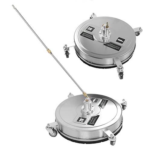 Bonbela 20 -Zoll -Druckunterlegscheibe 4000psi Edelstahloberflächenreiniger mit 4 Rädern Verlängerung Stabanzugsboden Waschmaschine von Bonbela
