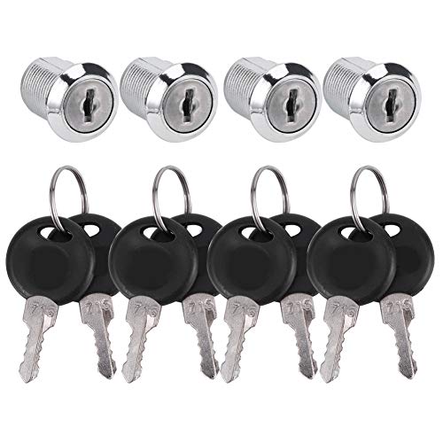 Bonbela 4 Setzen Sie Cam Lock Zink Alloy -Datei Schrank Postfachschublade Schlepptür Sicherheitsschlösser mit Schlüssel (103-20 Hakenschloss) von Bonbela