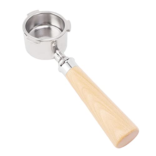 Bonbela 51 Mm 3 Ohrhörer Kaffeemaschine Portafilter mit Filterkorb Holzgrenze Bodenloser Portafilter für EC0680 (Typ A2 Buchenholz) von Bonbela